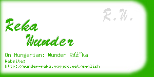 reka wunder business card